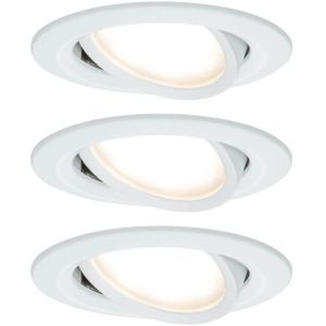 Paulmann Set van 3 led inbouwlampen Coin Slim, wit, IP23