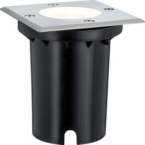 Paulmann 93993 inbouwset, speciaal voor vloer, vierkant, IP67 GU10, 3,5 W, 230 V, 108 x 108 mm, roestvrij staal/metaal