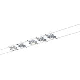 Mac II - Kabelsysteem - Mat Chroom - Metaal - 10 Meter Kabel - 5 Spots