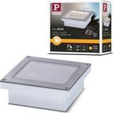 Paulmann 94238 Solar vloerinbouwlamp Aron LED buitenlamp hoekig incl 1x0,7 watt zwart rvs, kunststof 3000 K, 10 x 10 cm, warm wit