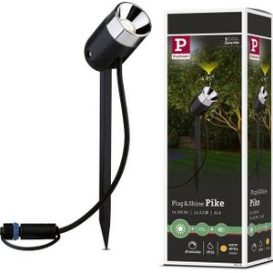 Paulmann Plug & Shine Spotlight Pike - Grondspot - 3000K - 40° - Antraciet - Tuin -
