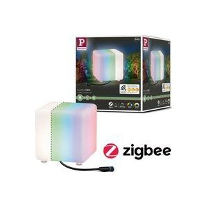 Paulmann 94268 Plug & Shine LED buitenverlichting Zigbee lichtobject Cube RGBW incl. 1x2,8 watt dimbaar IP67 wit tuinverlichting kunststof 3000 K