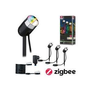 Paulmann Plug & Shine Pike Smart Home Zigbee basisset RGBW spot-3x4W-24V-40°-IP44-antraciet