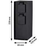 Paulmann - 94313 - Buitenstopcontact Zuil RIO 4Z SCHUKO 230V IP44