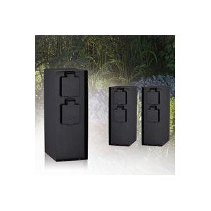 Paulmann 94313 RIO buitencontactzuil x4 max. 3,650 watt, voor buitenverlichting, antraciet, voor tuinverlichting, roestvrij staal, bediening