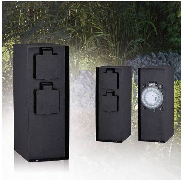 Stopcontactzuil - Buitencontactdoos - IP44 - 2 Contactdozen - 3680W