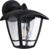 Paulmann 94392 buitenverlichting wandlamp voor buiten Classic Curved IP44 dimbaar buitenverlichting helder, zwart buitenlamp kunststof tuinlamp E27