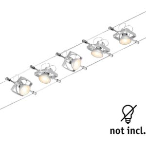 Paulmann 94430 CorDuo Mac II Kabelsysteem, DC, maximaal 5x 10 watt, aanvulling, chroom mat, metaal, GU5,3, zonder verlichtingsmiddel