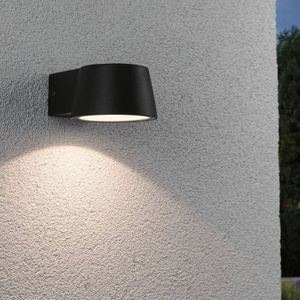 Paulmann 94452 LED buitenverlichting wandlamp buiten Capea met bewegingsmelder IP44 warmwit incl. 1x6 watt zwart buitenlamp aluminium tuinlamp 3000 K,
