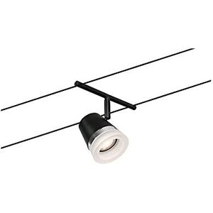 Paulmann 94464 CorDuo kabelsysteem Spot Cone DC max. 1x10 Watt uitbreidbaar zwart mat staalkabel kunststof GU5,3 draadkabelsysteem zonder lamp