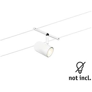 Paulmann 94468 kabelsysteem cup enkele spot max. 10 W wit mat, chroom kunststof, metalen rail GU5,3
