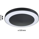 Paulmann Circula Led-plafondlamp voor buiten, met schemersensor en bewegingsmelder, IP44, rond, met 1 x 14 W, warmwit, antraciet, kunststof, 3000 K