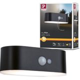 Paulmann Adya - Wandlamp - Solar - Zwart - IP44 - 3000K - Bewegingsmelder -