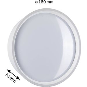 Paulmann 94697 LED buitenverlichting wandlamp Platomo zeewaterbestendig IP44 rond 180mm 3000 K 14,5W 1200lm 230V wit kunststof