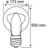 Paulmann Bolderlamp Classic insectvriendelijk IP44  500mm 2200K 4,3W 420lm 230V  Zwart E27 Metaal 94737 - zwart Metaal 94737