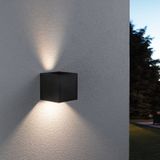 Paulmann 94847 LED wandlamp voor buiten Cybo IP44 2x2,5W 2x150lm dimbaar 100x100mm antraciet aluminium RGBW