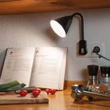 Paulmann Junus - Stekkerlamp - Zwart - Flexibele Arm E14