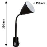 Paulmann Junus - Stekkerlamp - Zwart - Flexibele Arm E14