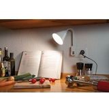 Paulmann Junus stekkerlamp - met flexibele arm - E14 - wit