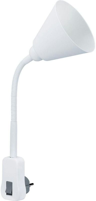 Paulmann Junus stekkerlamp - met flexibele arm - E14 - wit