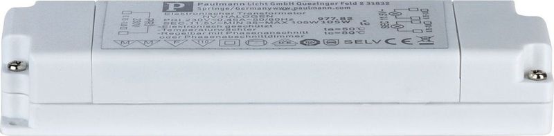 VDE Euro Flat electronische trafo max.35-105W 230V 105VA wit