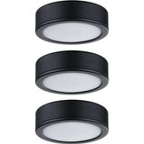 Paulmann Pukk - LED Onderbouwverlichting - Zwart - Set van 3