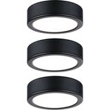 Paulmann LED-onderkastverlichting Pukk 3x3,5W 65mm 3x210lm 230V rond Zwart 99990 - zwart Kunststof 99990