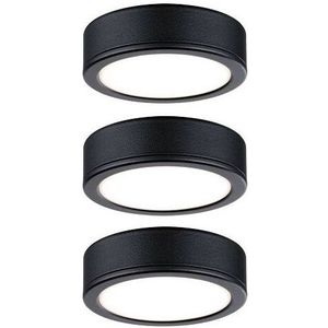 Paulmann Pukk - LED Onderbouwverlichting - Zwart - Set van 3