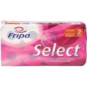 Fripa Select toiletpapier/wc papier , 3-laags, helderwit 8 rollen