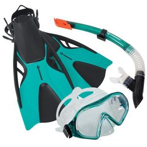 Schildkröt® Cayman Snorkelset, 3-delig, duikset met zwemvliezen, bril, snorkel, verstelbare maat 37-42, ABC-set, voor volwassenen, tieners, jongeren, hoogwaardige siliconen
