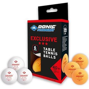 Donic-Schildkröt Avantgarde Tafeltennisballen, 3 sterren, kwaliteit Poly 40+, 6 stuks in blister, 3 x wit/3 x oranje, 608533 é�én maat