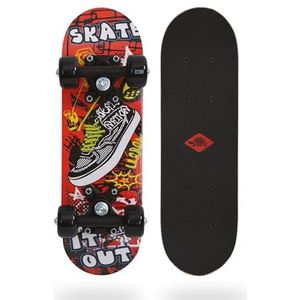 Schildkröt Mini-skateboard 17 inch, houten plank 43 x 13 cm, wielen van kunststof, 50 x 30 mm, design: Skate It Out, 510610