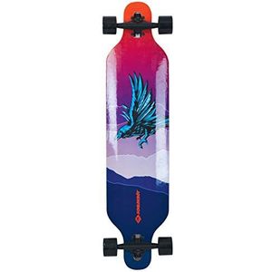 Schildkröt Longboard Freeride 41, design: God Feather, 9-voudig verlijmd esdoorn, compleet board met drop through asophanging, ABEC-11 kogellagers, 510691