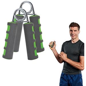 Schildkröt Fitness, Set van 2 spieren, effectieve krachtklemmen voor onderarmen, handgrepen en handen, groen/grijs, 960116
