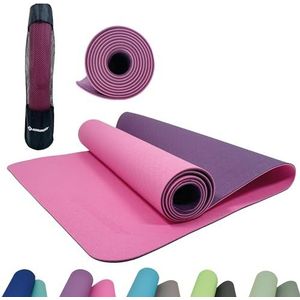 Schildkröt Fitness yogamat, 4 mm, tweekleurig, in transporttas, paars/roze, 960269