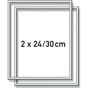 Schipper 605220771 schilderen op nummer, 2 x aluminium frame 24 x 30 cm, mat zilver zonder glas voor je kunstwerk, eenvoudige zelfmontage