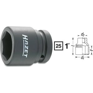 HAZET Krachtdopsleutel 1100S-27 · 1 inch (25 mm) vierkant hol · Buiten-zeskant-profiel · SW 27 mm