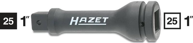 HAZET - Krachtverlengstuk - 1 Inch Vierkant Hol - 330 mm - Gefosfateerd Geolied