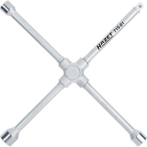HAZET Kruissleutel 715-01 · Buiten-zeskant-profiel · SW 17 x 19 x 22 x Buitenvierkant 12,5 = 1/2 inch mm