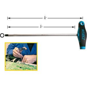 Hazet Werkplaats Inbusschroevendraaier Sleutelbreedte (metrisch): 2 mm Koplengte: 100 mm Afmeting, lengte: 118 mm