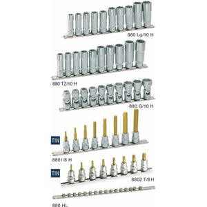 HAZET - Dopsleutelset 8801/8H - 8-delig - TIN Gecoat - Made in Germany