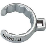 Hazet - Ringschlüssel, Doppelsechskant, offen, Vierkant hohl 10 mm (3/8), Außen-Doppel-Sechskant Profil, 19 mm, Innenvierkant 10 = 38