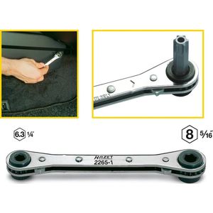 HAZET Omschakelratel - 1/4 Inch en 5/16 Inch - Hoogglansverchroomd - 140 mm