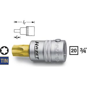 HAZET Dopsleutelbit 1012-T60 · 3/4 inch (20 mm) vierkant hol · Binnen-TORX-profiel · SW T60