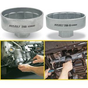 HAZET Oliefitersleutel 2169-10 · 3/8 inch (10 mm) vierkant hol · Buiten-14-kant-profiel · SW 74 mm