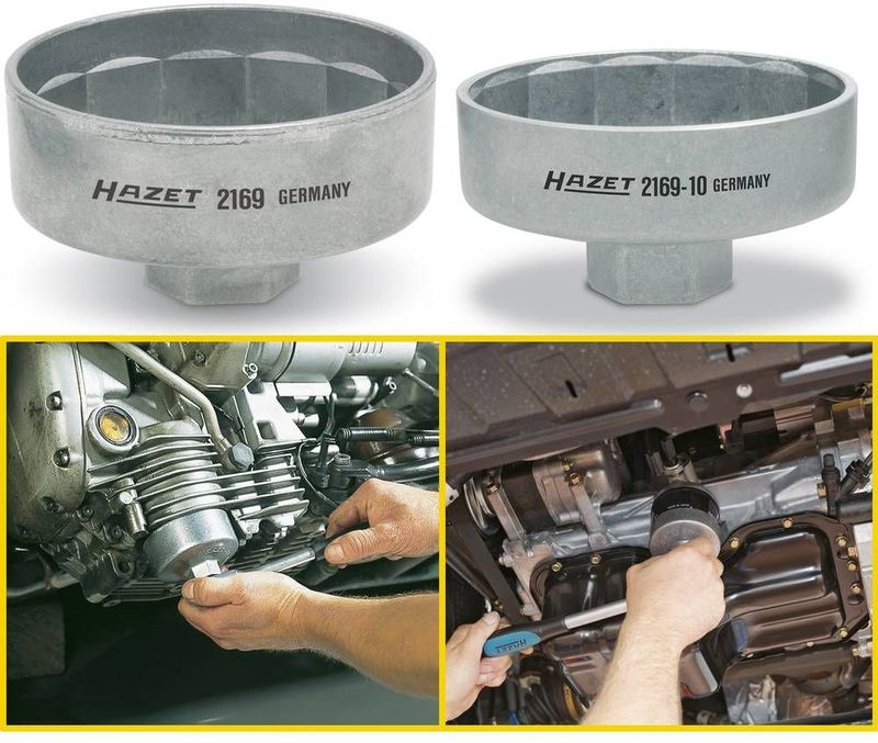 HAZET - Oliefiltersleutel - 3/8 inch - Buiten-14-kant-profiel - SW 74 mm