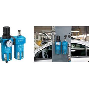 HAZET 9070-4 - Onderhoudsunit - 2-weg - Met Filterdrukregelaar - Nevelsmeerapparaat - Manometer