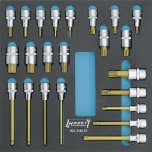 Hazet - 163-119/23 - Dopsleutel Bitset - 1/2"" Aandrijving - 23-Delig