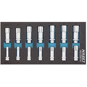 HAZET Dopsleutelset 163-259/14 · 3/8 inch (10 mm) vierkant hol · Buitentwaalfkant tractieprofiel · 14-delig · 9 – 22
