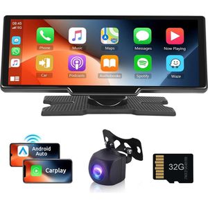 Rimoody - Draadloze Apple Carplay Autoradio - 10,26 Inch IPS Touchscreen - Inclusief Achteruitrijcamera